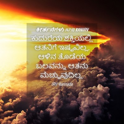Picture 04 - ಕೀರ್ತನೆಗಳು 147:10 KANIRV - ಕುದುರೆಯ - Bible Verse Picture
