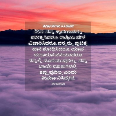 Picture 04 - ಕೀರ್ತನೆಗಳು 17:3 KANIRV - ನೀನು ನನ್ನ - Bible Verse Picture
