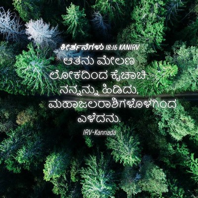 Picture 04 - ಕೀರ್ತನೆಗಳು 18:16 KANIRV - ಆತನು ಮೇಲಣ ಲೋಕದಿಂದ - Bible Verse Picture