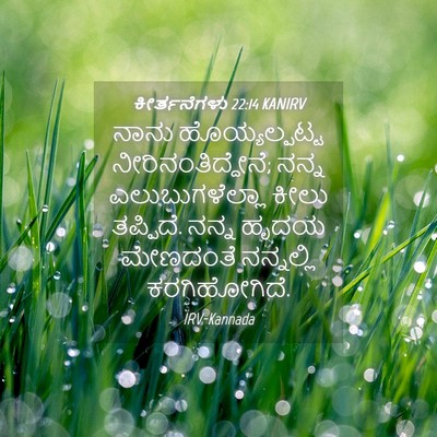 Picture 04 - ಕೀರ್ತನೆಗಳು 22:14 KANIRV - ನಾನು ಹೊಯ್ಯಲ್ಪಟ್ಟ - Bible Verse Picture