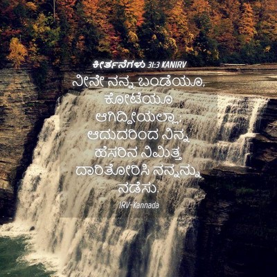 Picture 04 - ಕೀರ್ತನೆಗಳು 31:3 KANIRV - ನೀನೇ ನನ್ನ ಬಂಡೆಯೂ, - Bible Verse Picture