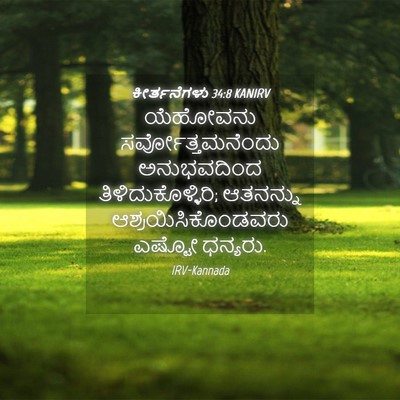 Picture 04 - ಕೀರ್ತನೆಗಳು 34:8 KANIRV - ಯೆಹೋವನು - Bible Verse Picture