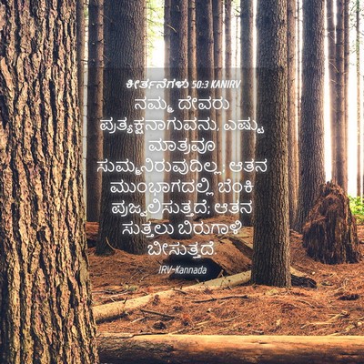 Picture 04 - ಕೀರ್ತನೆಗಳು 50:3 KANIRV - ನಮ್ಮ ದೇವರು - Bible Verse Picture
