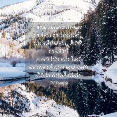 Picture 04 - ಕೀರ್ತನೆಗಳು 78:15 KANIRV - ಆತನು ಅರಣ್ಯದಲ್ಲಿ - Bible Verse Picture