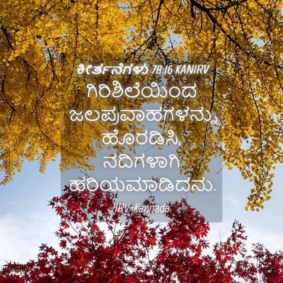 Picture 04 - ಕೀರ್ತನೆಗಳು 78:16 KANIRV - ಗಿರಿಶಿಲೆಯಿಂದ - Bible Verse Picture