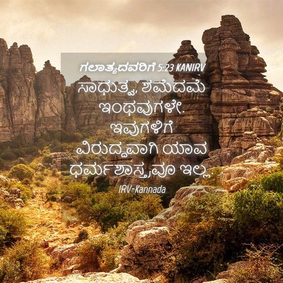 Picture 04 - ಗಲಾತ್ಯದವರಿಗೆ 5:23 KANIRV - ಸಾಧುತ್ವ, ಶಮೆದಮೆ - Bible Verse Picture