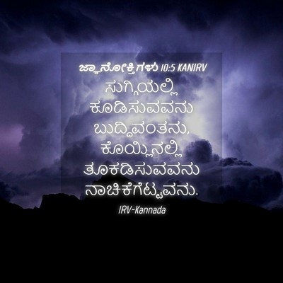Picture 04 - ಜ್ಞಾನೋಕ್ತಿಗಳು 10:5 KANIRV - ಸುಗ್ಗಿಯಲ್ಲಿ - Bible Verse Picture