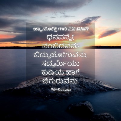 Picture 04 - ಜ್ಞಾನೋಕ್ತಿಗಳು 11:28 KANIRV - ಧನವನ್ನೇ ನಂಬಿದವನು - Bible Verse Picture