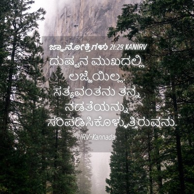 Picture 04 - ಜ್ಞಾನೋಕ್ತಿಗಳು 21:29 KANIRV - ದುಷ್ಟನ ಮುಖದಲ್ಲಿ - Bible Verse Picture