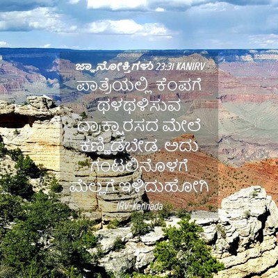 Picture 04 - ಜ್ಞಾನೋಕ್ತಿಗಳು 23:31 KANIRV - ಪಾತ್ರೆಯಲ್ಲಿ - Bible Verse Picture