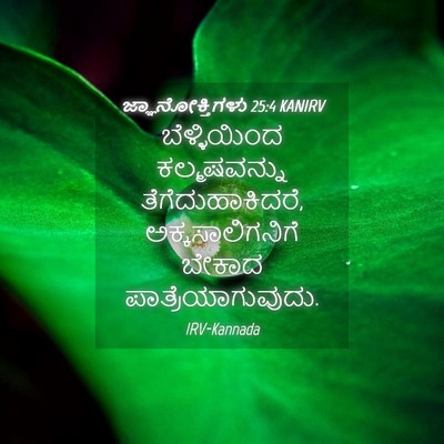 Picture 04 - ಜ್ಞಾನೋಕ್ತಿಗಳು 25:4 KANIRV - ಬೆಳ್ಳಿಯಿಂದ - Bible Verse Picture