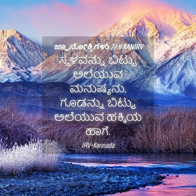 Picture 04 - ಜ್ಞಾನೋಕ್ತಿಗಳು 27:8 KANIRV - ಸ್ಥಳವನ್ನು ಬಿಟ್ಟು - Bible Verse Picture