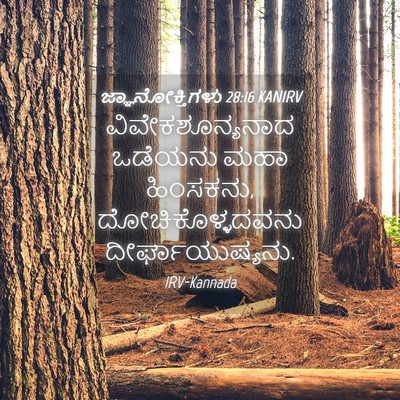 Picture 04 - ಜ್ಞಾನೋಕ್ತಿಗಳು 28:16 KANIRV - ವಿವೇಕಶೂನ್ಯನಾದ - Bible Verse Picture