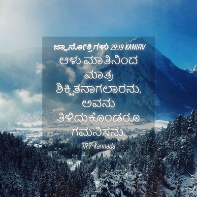 Picture 04 - ಜ್ಞಾನೋಕ್ತಿಗಳು 29:19 KANIRV - ಆಳು ಮಾತಿನಿಂದ - Bible Verse Picture