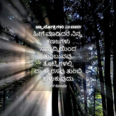Picture 04 - ಜ್ಞಾನೋಕ್ತಿಗಳು 3:10 KANIRV - ಹೀಗೆ ಮಾಡಿದರೆ - Bible Verse Picture