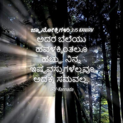 Picture 04 - ಜ್ಞಾನೋಕ್ತಿಗಳು 3:15 KANIRV - ಅದರ ಬೆಲೆಯು - Bible Verse Picture