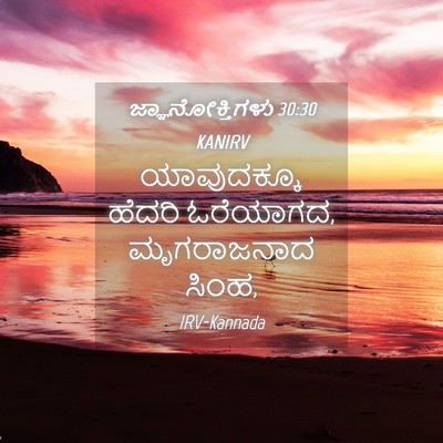 Picture 04 - ಜ್ಞಾನೋಕ್ತಿಗಳು 30:30 KANIRV - ಯಾವುದಕ್ಕೂ ಹೆದರಿ - Bible Verse Picture