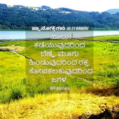 Picture 04 - ಜ್ಞಾನೋಕ್ತಿಗಳು 30:33 KANIRV - ಹಾಲು ಕಡೆಯುವುದರಿಂದ - Bible Verse Picture