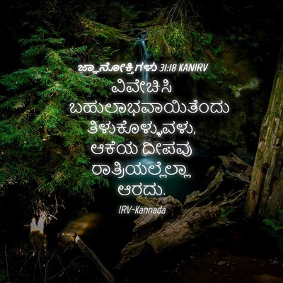 Picture 04 - ಜ್ಞಾನೋಕ್ತಿಗಳು 31:18 KANIRV - ವಿವೇಚಿಸಿ - Bible Verse Picture