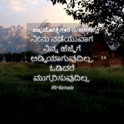Picture 04 - ಜ್ಞಾನೋಕ್ತಿಗಳು 4:12 KANIRV - ನೀನು ನಡೆಯುವಾಗ - Bible Verse Picture