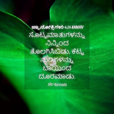 Picture 04 - ಜ್ಞಾನೋಕ್ತಿಗಳು 4:24 KANIRV - ಸೊಟ್ಟಮಾತುಗಳನ್ನು - Bible Verse Picture