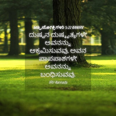 Picture 04 - ಜ್ಞಾನೋಕ್ತಿಗಳು 5:22 KANIRV - ದುಷ್ಟನ - Bible Verse Picture
