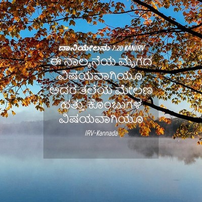 Picture 04 - ದಾನಿಯೇಲನು 7:20 KANIRV - ಈ ನಾಲ್ಕನೆಯ ಮೃಗದ - Bible Verse Picture