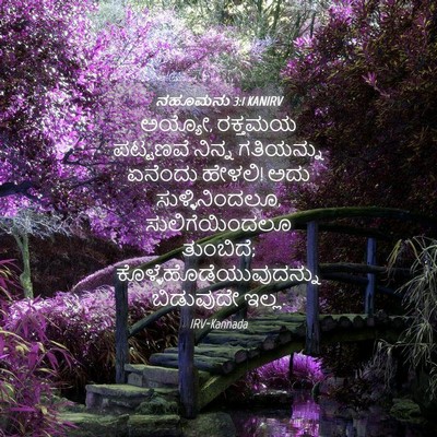 Picture 04 - ನಹೂಮನು 3:1 KANIRV - ಅಯ್ಯೋ, ರಕ್ತಮಯ - Bible Verse Picture