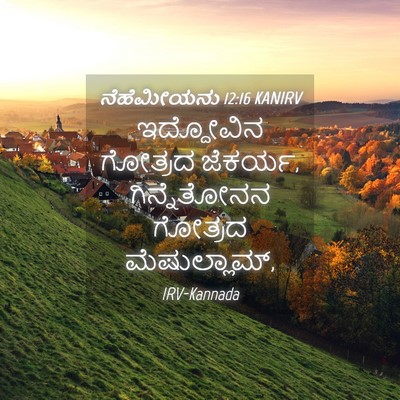 Picture 04 - ನೆಹೆಮೀಯನು 12:16 KANIRV - ಇದ್ದೋವಿನ ಗೋತ್ರದ - Bible Verse Picture