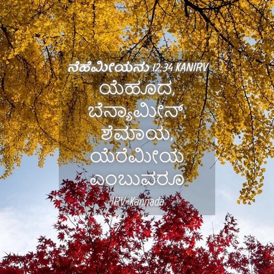 Picture 04 - ನೆಹೆಮೀಯನು 12:34 KANIRV - ಯೆಹೂದ, ಬೆನ್ಯಾಮೀನ್, - Bible Verse Picture
