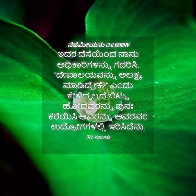 Picture 04 - ನೆಹೆಮೀಯನು 13:11 KANIRV - ಇದರ ದೆಸೆಯಿಂದ ನಾನು - Bible Verse Picture