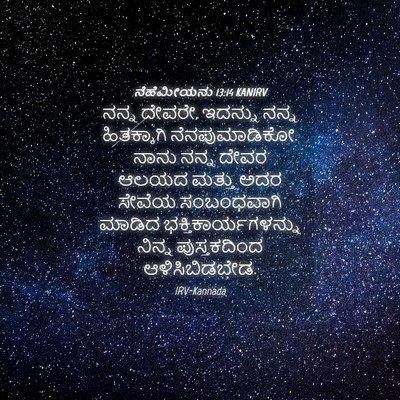 Picture 04 - ನೆಹೆಮೀಯನು 13:14 KANIRV - ನನ್ನ ದೇವರೇ, ಇದನ್ನು - Bible Verse Picture