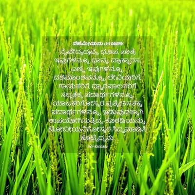 Picture 04 - ನೆಹೆಮೀಯನು 13:5 KANIRV - ನೈವೇದ್ಯದ್ರವ್ಯ, - Bible Verse Picture