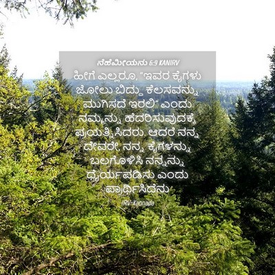 Picture 04 - ನೆಹೆಮೀಯನು 6:9 KANIRV - ಹೀಗೆ ಎಲ್ಲರೂ, “ಇವರ - Bible Verse Picture