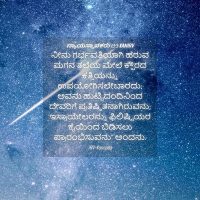 Picture 04 - ನ್ಯಾಯಸ್ಥಾಪಕರು 13:5 KANIRV - ನೀನು ಗರ್ಭವತಿಯಾಗಿ - Bible Verse Picture