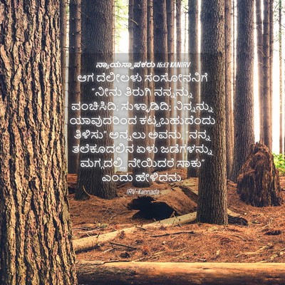 Picture 04 - ನ್ಯಾಯಸ್ಥಾಪಕರು 16:13 KANIRV - ಆಗ ದೆಲೀಲಳು - Bible Verse Picture