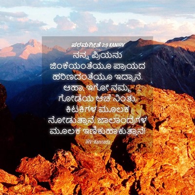 Picture 04 - ಪರಮಗೀತೆ 2:9 KANIRV - ನನ್ನ ಪ್ರಿಯನು - Bible Verse Picture