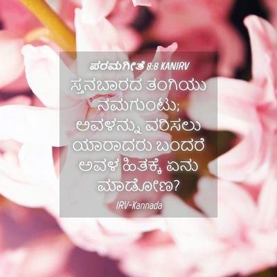 Picture 04 - ಪರಮಗೀತೆ 8:8 KANIRV - ಸ್ತನಬಾರದ ತಂಗಿಯು - Bible Verse Picture