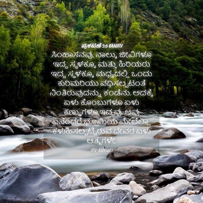Picture 04 - ಪ್ರಕಟಣೆ 5:6 KANIRV - ಸಿಂಹಾಸನವು, ನಾಲ್ಕು - Bible Verse Picture