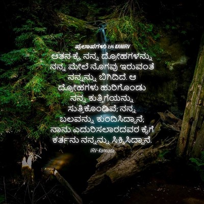 Picture 04 - ಪ್ರಲಾಪಗಳು 1:14 KANIRV - ಆತನ ಕೈ, ನನ್ನ - Bible Verse Picture