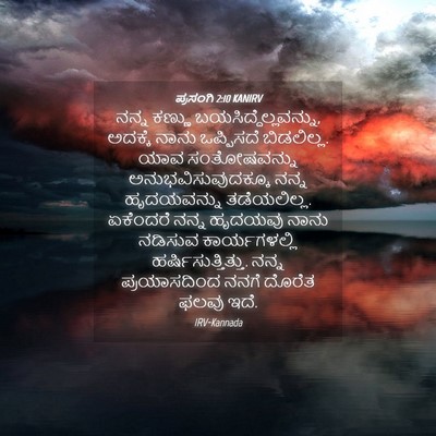 Picture 04 - ಪ್ರಸಂಗಿ 2:10 KANIRV - ನನ್ನ ಕಣ್ಣು - Bible Verse Picture