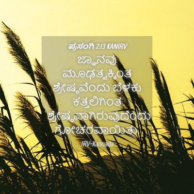 Picture 04 - ಪ್ರಸಂಗಿ 2:13 KANIRV - ಜ್ಞಾನವು - Bible Verse Picture