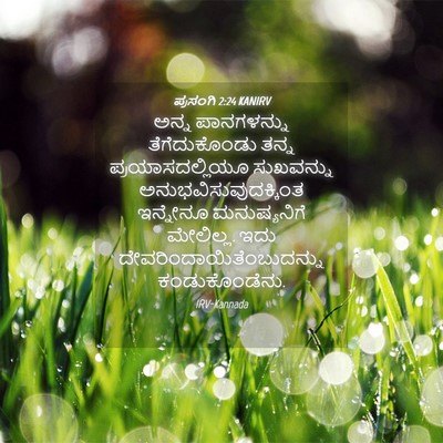 Picture 04 - ಪ್ರಸಂಗಿ 2:24 KANIRV - ಅನ್ನ ಪಾನಗಳನ್ನು - Bible Verse Picture