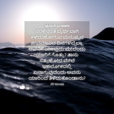 Picture 04 - ಪ್ರಸಂಗಿ 6:12 KANIRV - ನೆರಳಿನಂತೆ - Bible Verse Picture