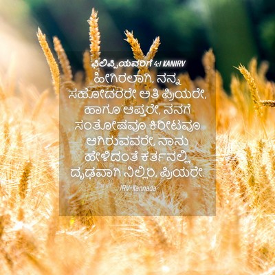 Picture 04 - ಫಿಲಿಪ್ಪಿಯವರಿಗೆ 4:1 KANIRV - ಹೀಗಿರಲಾಗಿ, ನನ್ನ - Bible Verse Picture