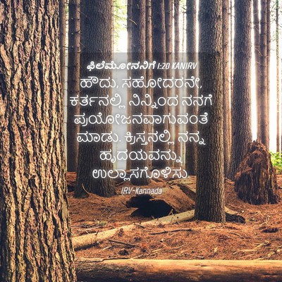 Picture 04 - ಫಿಲೆಮೋನನಿಗೆ 1:20 KANIRV - ಹೌದು, ಸಹೋದರನೇ, - Bible Verse Picture