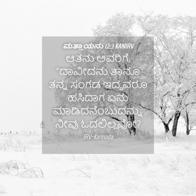 Picture 04 - ಮತ್ತಾಯನು 12:3 KANIRV - ಆತನು ಅವರಿಗೆ, - Bible Verse Picture