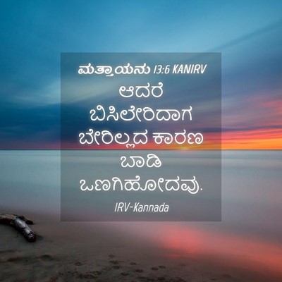 Picture 04 - ಮತ್ತಾಯನು 13:6 KANIRV - ಆದರೆ ಬಿಸಿಲೇರಿದಾಗ - Bible Verse Picture
