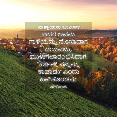 Picture 04 - ಮತ್ತಾಯನು 14:30 KANIRV - ಆದರೆ ಅವನು - Bible Verse Picture