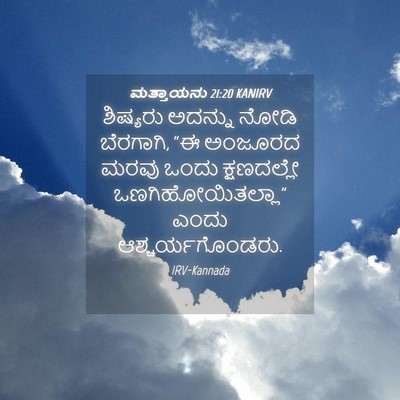 Picture 04 - ಮತ್ತಾಯನು 21:20 KANIRV - ಶಿಷ್ಯರು ಅದನ್ನು - Bible Verse Picture